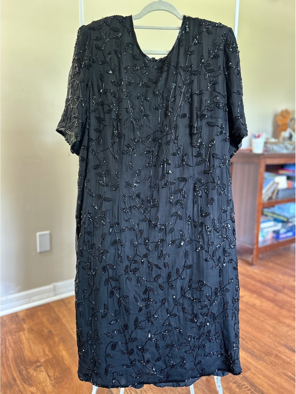 Lane Bryant Black Beaded Silk Dress Size 22/24 - Picture 2 of 5